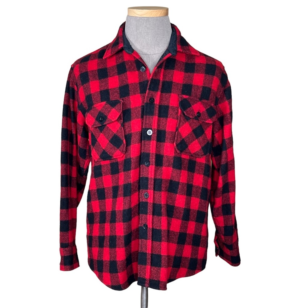 Buffalo Plaid Wool Blend Vintage Shacket By Outdoor Exchange Large 16-16 1/2
